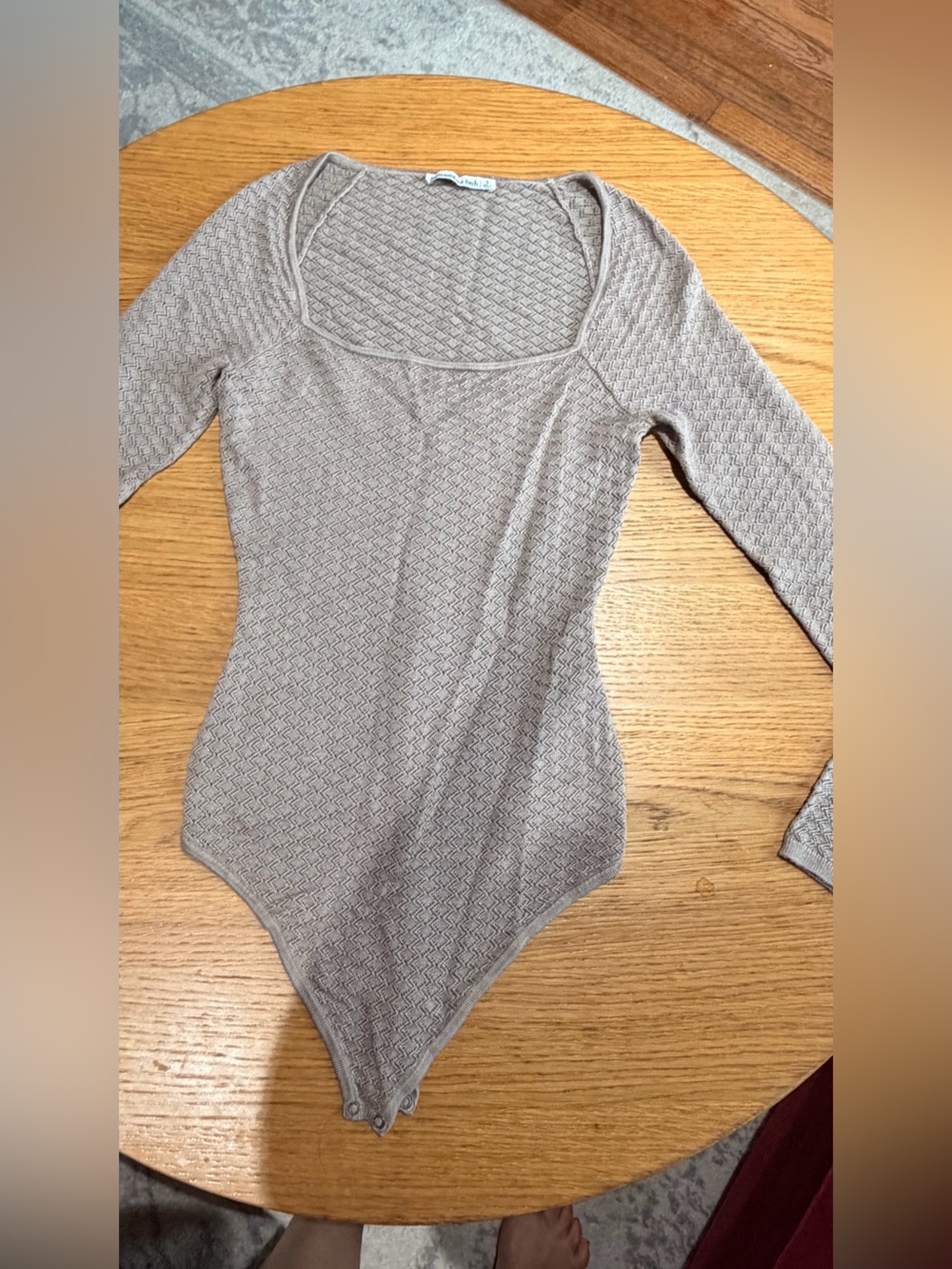 Abercrombie & Fitch Gray One-Shoulder Long Sleeve Bodysuit
